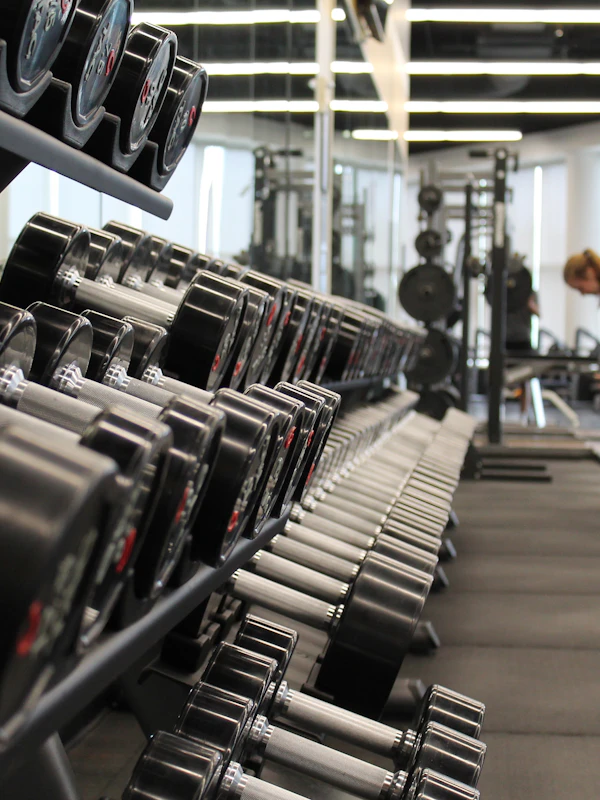 Training equipment in a strength and conditioning gym